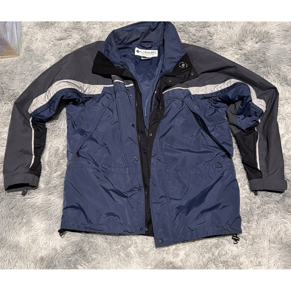 Vtg Y2K‎ Columbia Core Interchange Jacket Mens Size L Gray/Black. No Hood/liner.